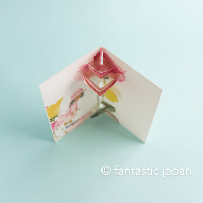 Iwasaki Chihiro pop-up greeting card -A Rose and a Girl-