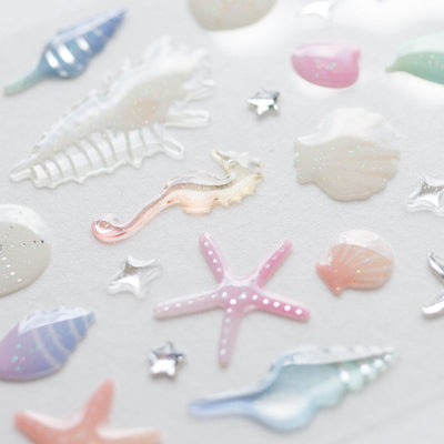 Hard gel 3D sticker -shells-