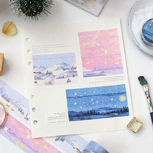 pointillist drawing Masking Tape -The Sea of Dusk- / bgm washi tape/ 30mm wide