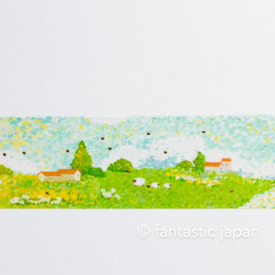 pointillist drawing Masking Tape -ranch- / bgm washi tape/ 30mm wide