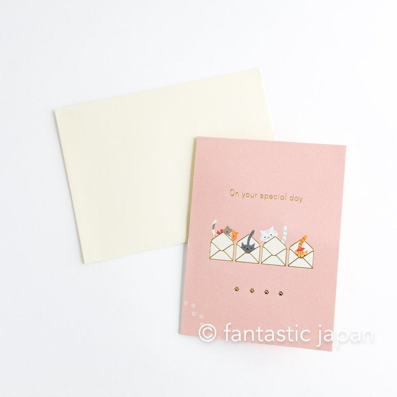 Birthday Pop-up card -cats from letters-