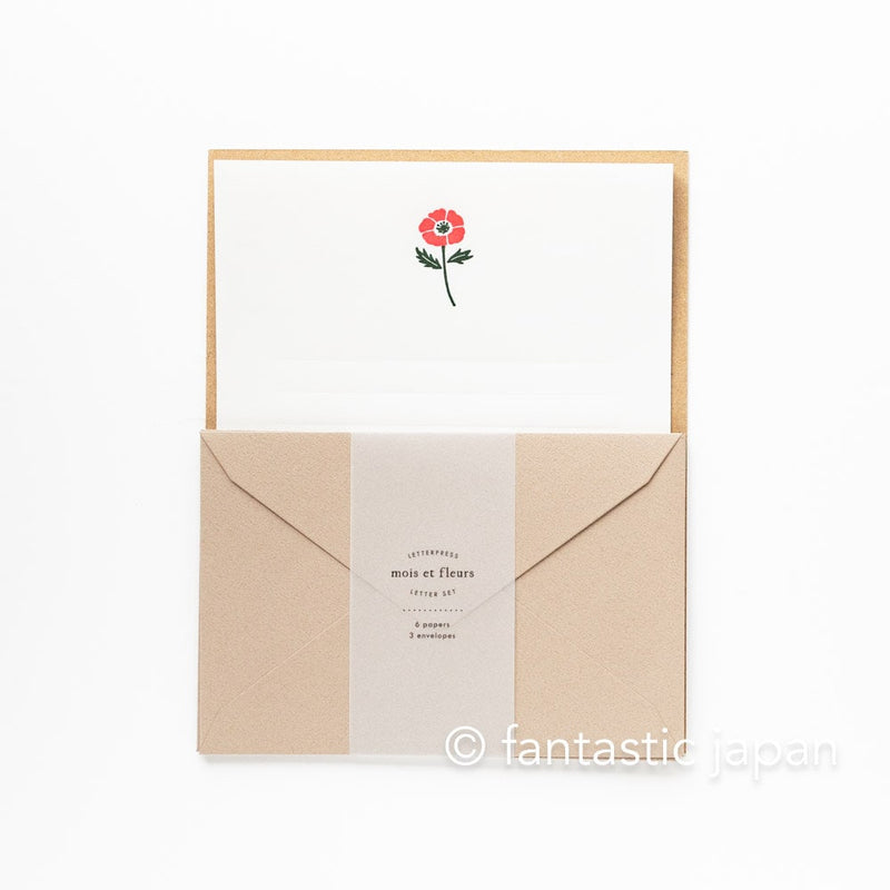 Letterpress letter set / mois et fleurs -anemone- by EL COMMUN