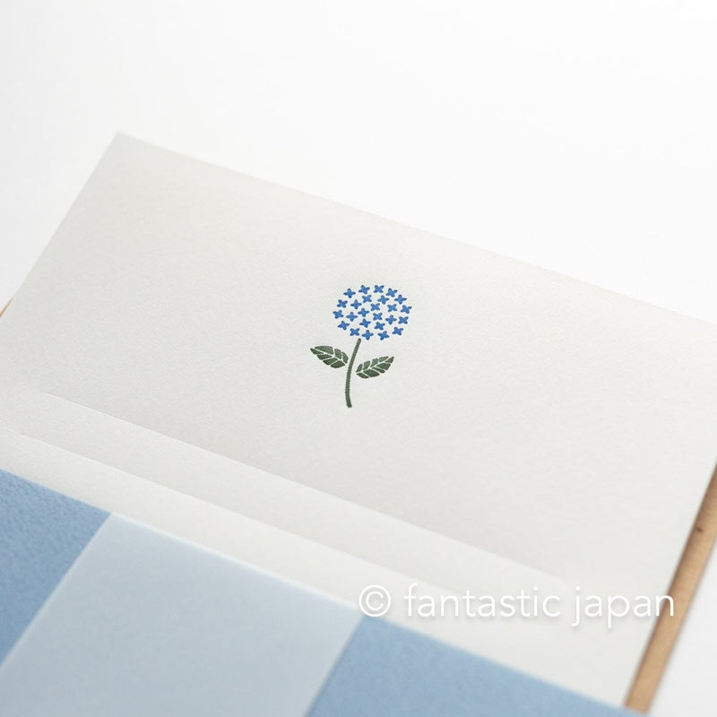 Letterpress letter set / mois et fleurs -hydrangea- by EL COMMUN