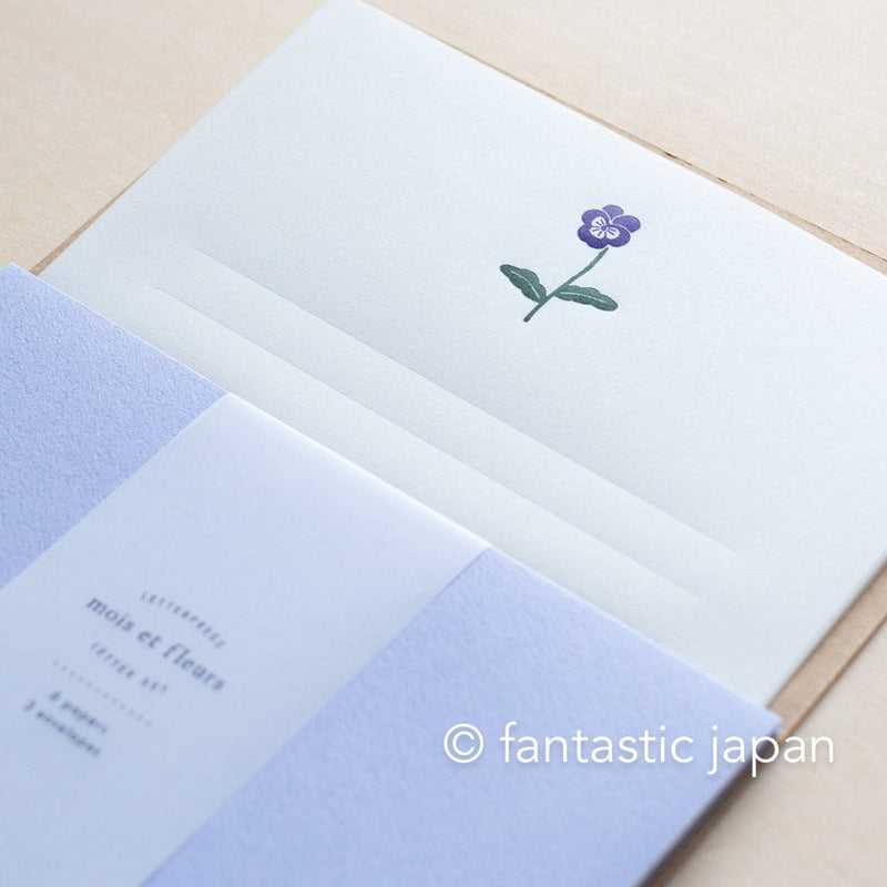 Letterpress letter set / mois et fleurs -viola- by EL COMMUN