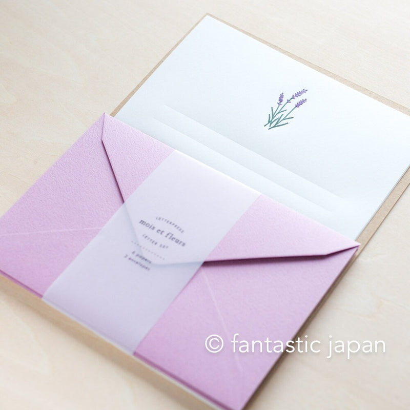 Letterpress letter set / mois et fleurs -lavender- by EL COMMUN