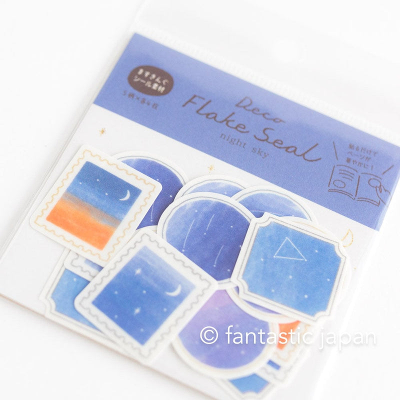 Furukawa Shiko Japanese washi deco flake stickers  -night sky-