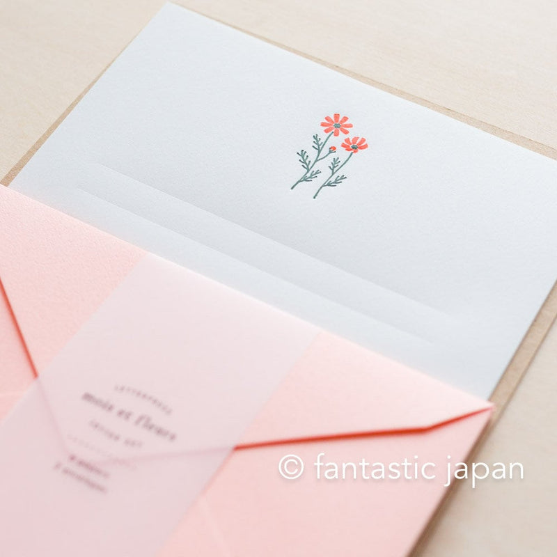 Letterpress letter set / mois et fleurs -cosmos- by EL COMMUN