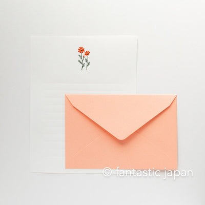 Letterpress letter set / mois et fleurs -marigold- by EL COMMUN