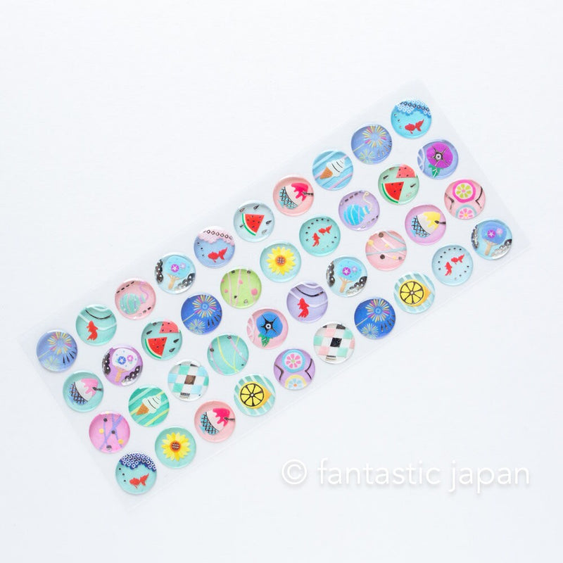Hard gel 3D sticker -summer circle-