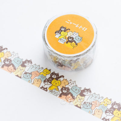 die-cut washi tape -crowded cats-