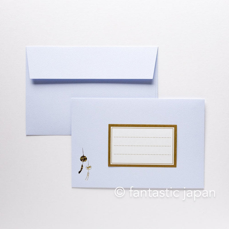 Gold foiled Letter Writing set -Polite letters "wind chime"- by Tsutsumu company limited