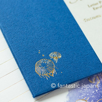 Gold foiled Letter Writing set -Polite letters "jelly fish"- by Tsutsumu company limited