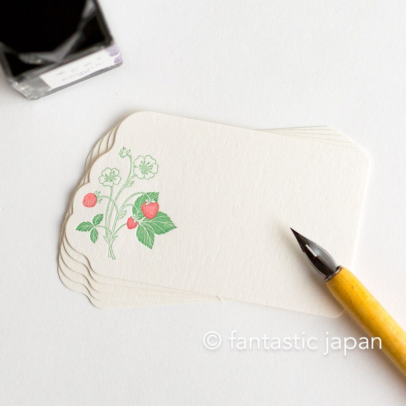 HÜTTE paper works die-cut mini message card -wild strawberry-