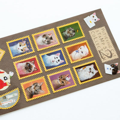 Pottering Cat stamp sticker -Playing SC-02-