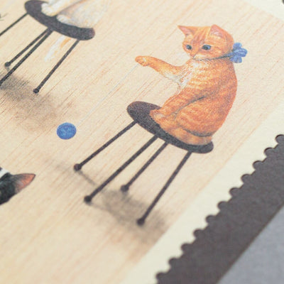 Pottering Cat post card -yo-yo-