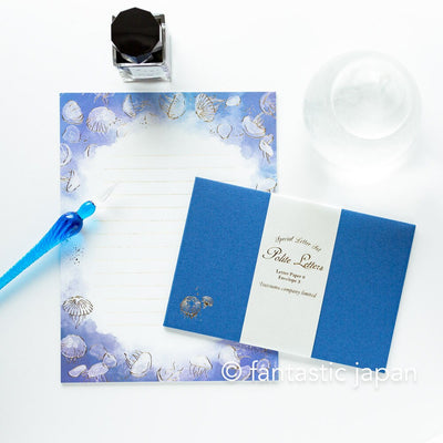 Gold foiled Letter Writing set -Polite letters "jelly fish"- by Tsutsumu company limited