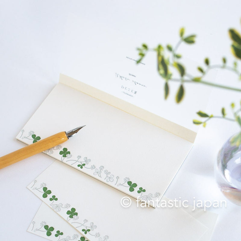Hütte paper works Letterpress letter pad -White clover-