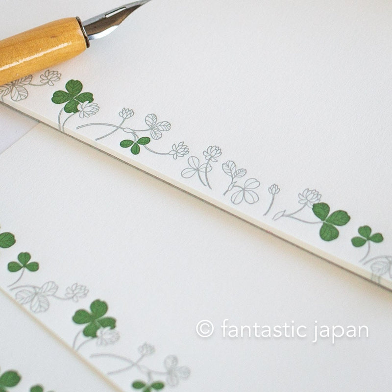 Hütte paper works Letterpress letter pad -White clover-
