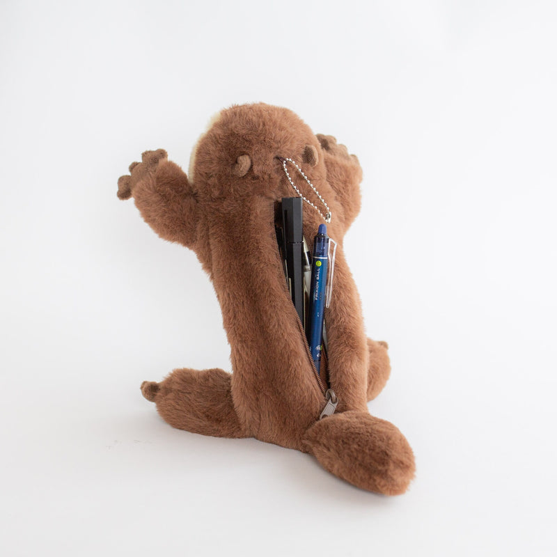 Pencil pouch POUZOO - otter - / animal fluffy pen case
