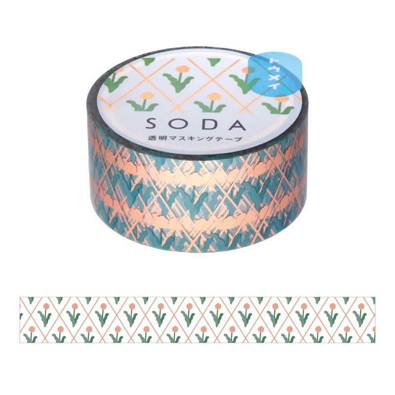 SODA / Clear PET film tape / 20mm wide -dandelion-/