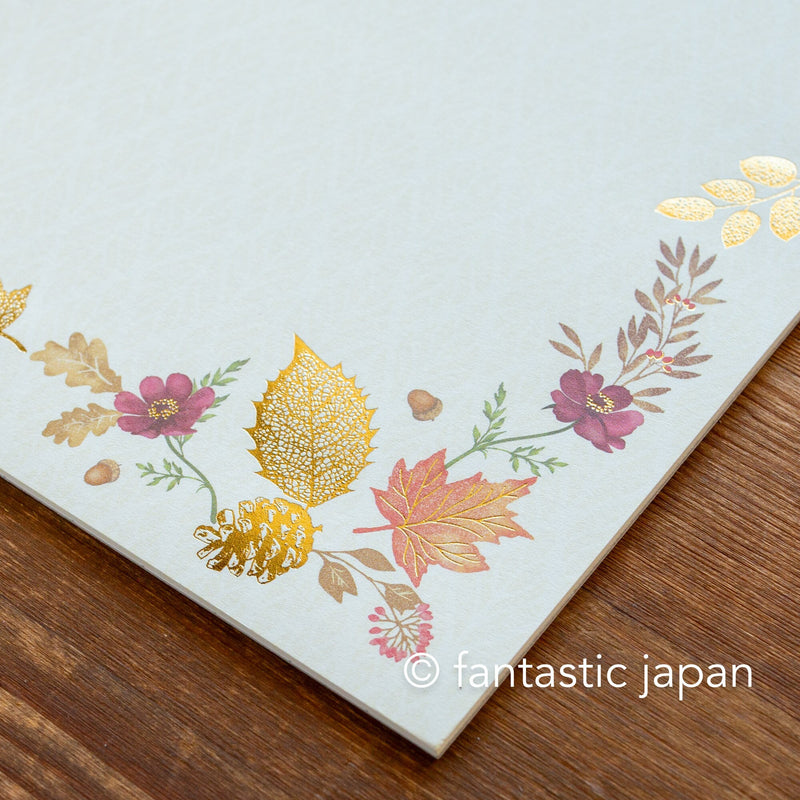 Japanese Washi Writing Letter Pad and Envelopes -Fallen Leaves-