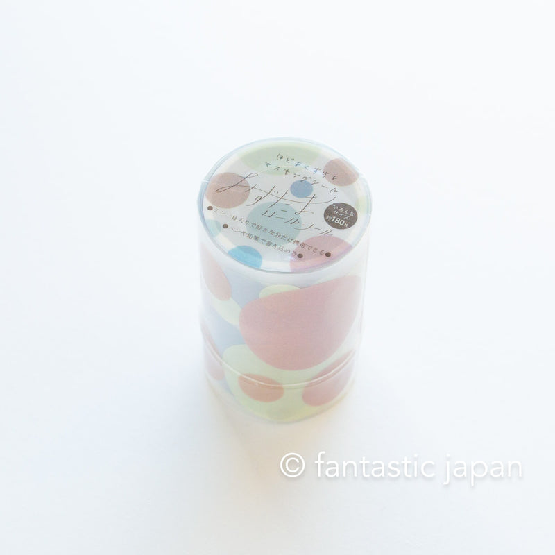 Polk Dot roll sticker -dried flower-