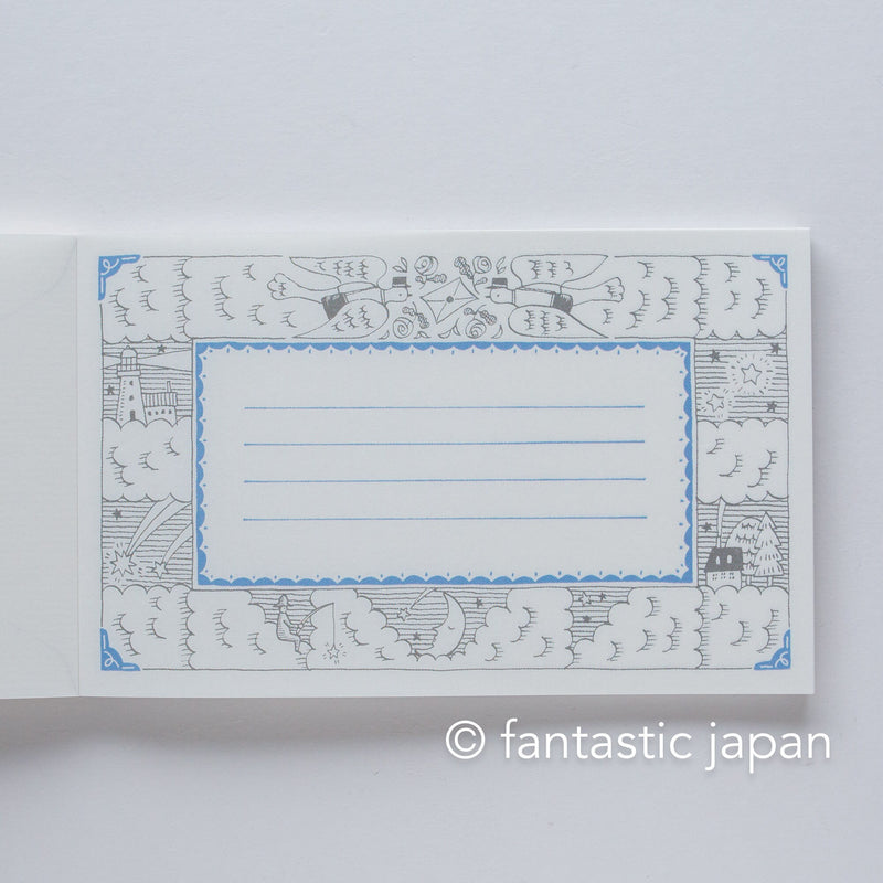 kyupodo memo pad  -post office above the clouds "blue"-