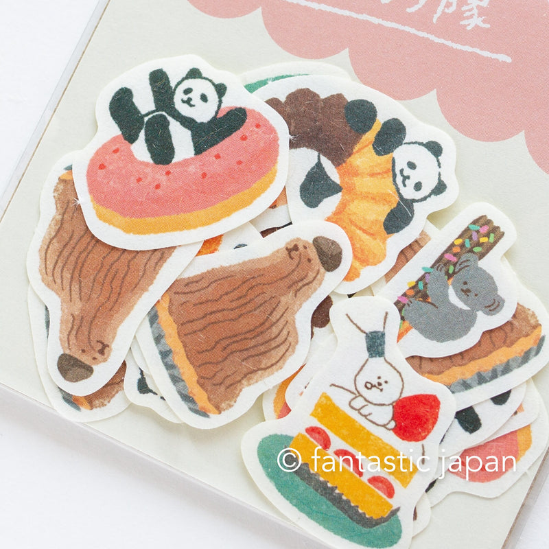 Washi flake stickers -Animals who want to be sweets-