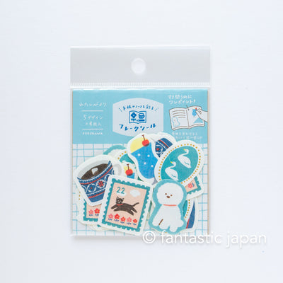 Washi flake stickers -watashi biyori "blue colors"-