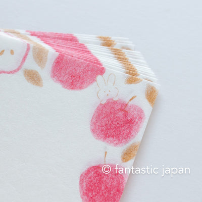 Washi mini letter set -osanpo "rabbits hiding behind apples"-