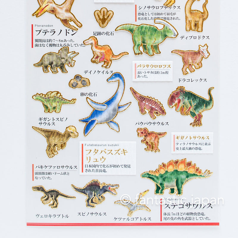 Gold foil adult visual dictionary sticker -Dinosaur-