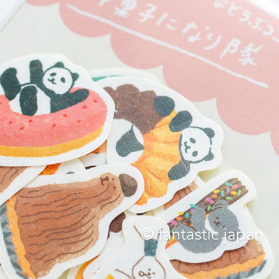 Washi flake stickers -Animals who want to be sweets-
