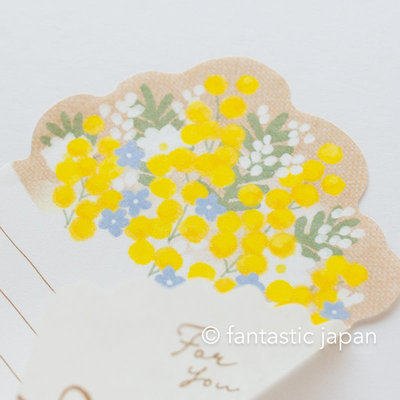 Flower bouquet letter -mimosa- only letter papers, no envelopes
