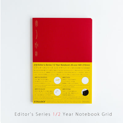 STALOGY  / 018 Editors Series 1/2 year Notebook Grid -red-