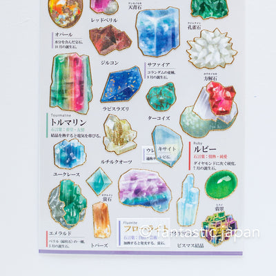 Gold foil adult visual dictionary sticker -minerals-