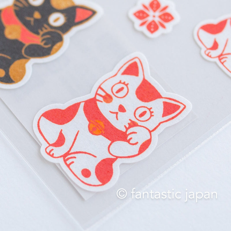 Japanese sticker -beckoning cat-
