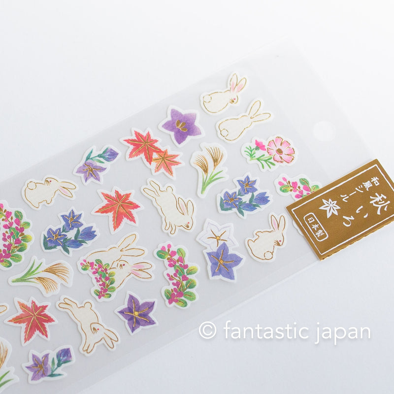 Washi Japanese autumn sticker -rabbits-