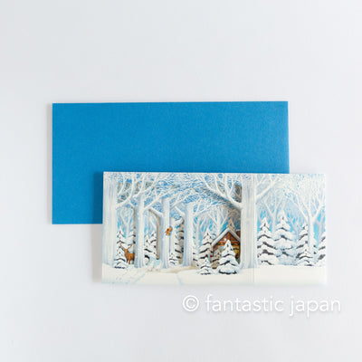 Christmas pop-up card -A house deep in the forest-