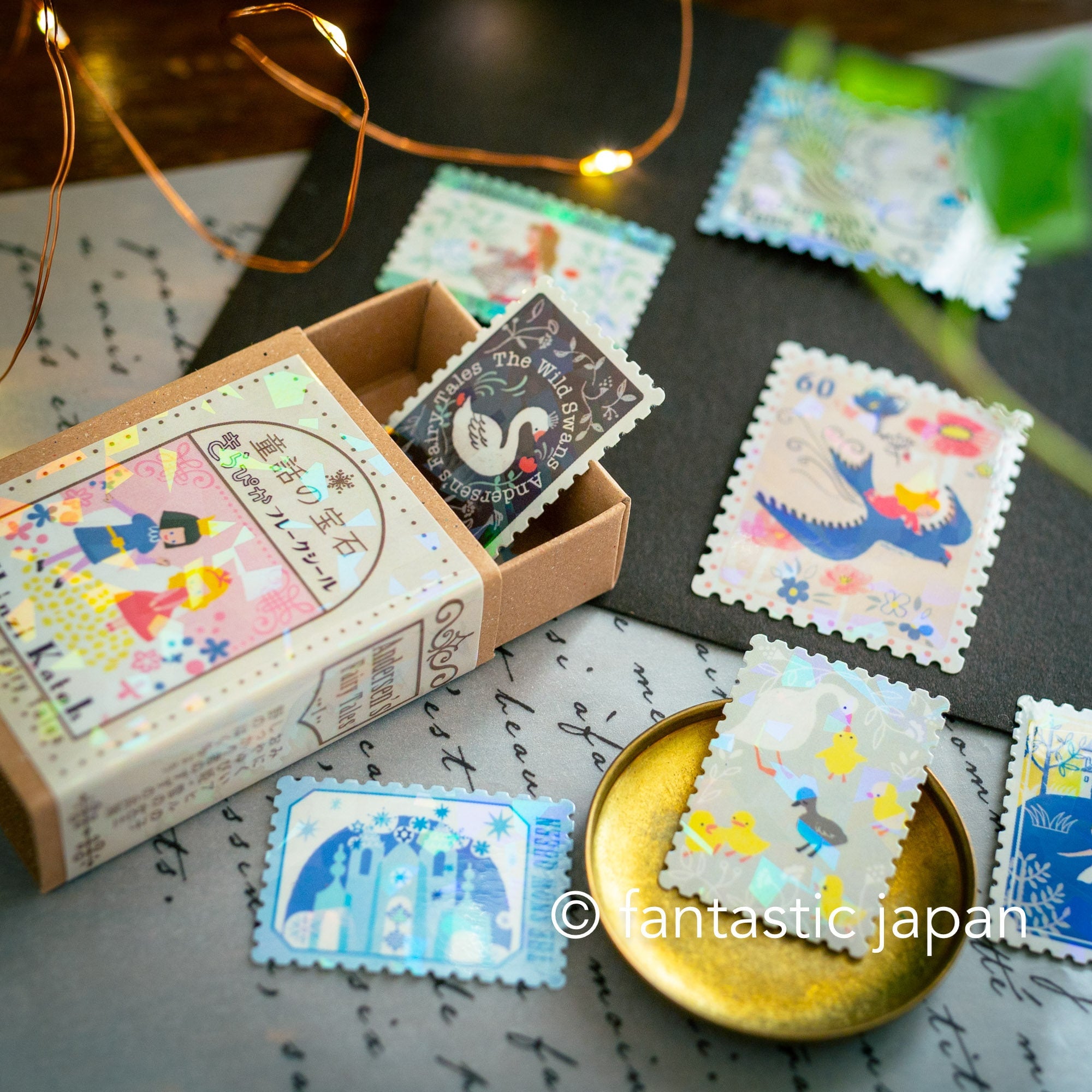 Postage flake stickers in a match box -Andersen's Fairy Tales 1 ...