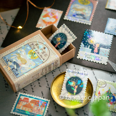 Postage flake stickers in a match box -Andersen's Fairy Tales 2 -
