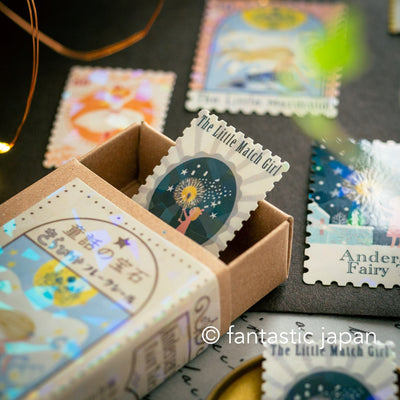 Postage flake stickers in a match box -Andersen's Fairy Tales 2 -