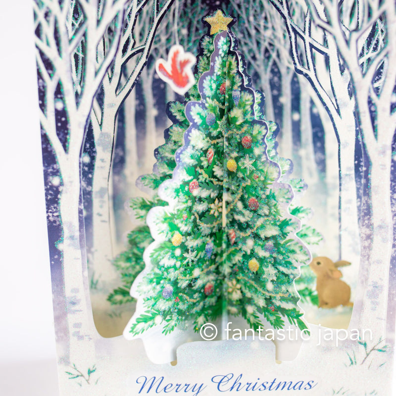 Christmas pop-up card -Tree in the woods-