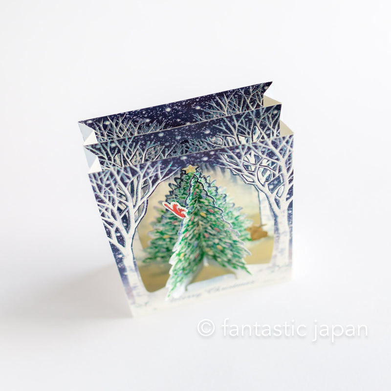 Christmas pop-up card -Tree in the woods-