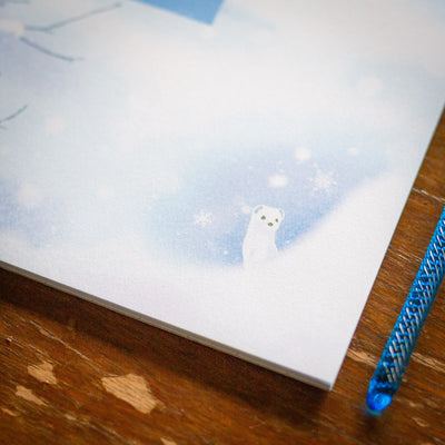 Japanese Washi Writing Letter Pad and Envelopes -snowing-