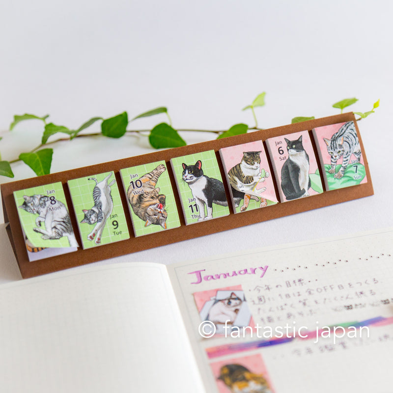 2024 himekuri Sticky notes desk calendar -cat-