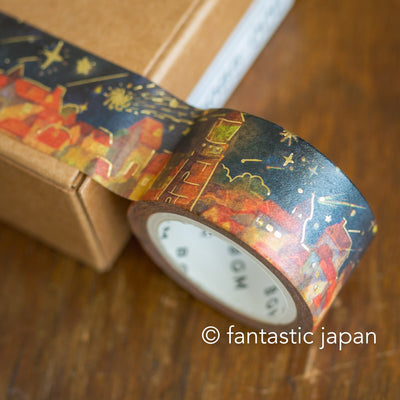 Gold Foil Masking Tape -shooting stars in the old town -