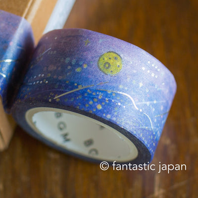 Gold Foil Masking Tape - Shooting Stars and fullmoon -
