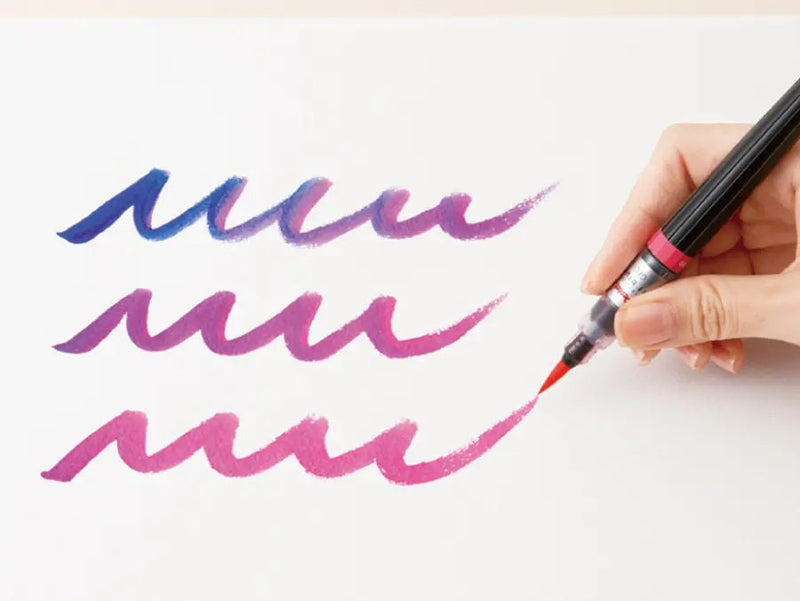 Pentel Fude Touch Brush Sign Pen - Set of 6 nuance color-