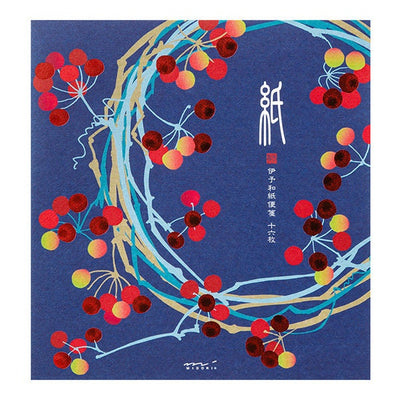 Japanese Iyo washi letter pad and envelops -Smilax china-