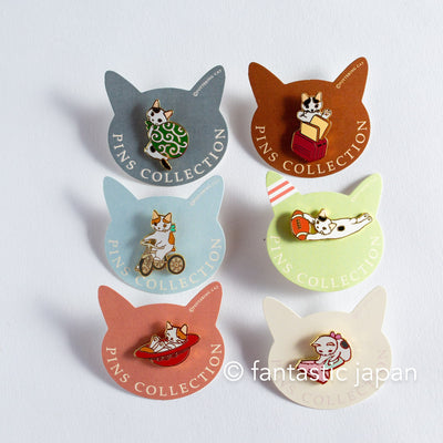 Pottering Cat hard enamel pin -Japanese theief cat-